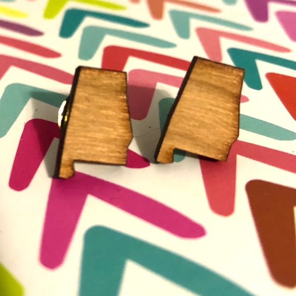 Jewelry - Wooden Alabama Earrings